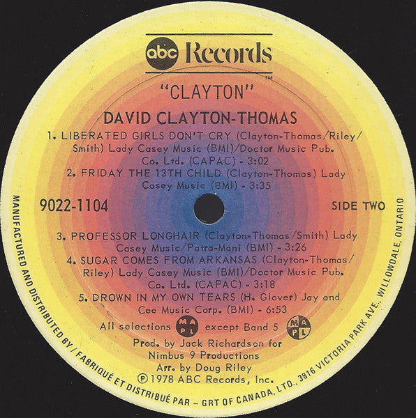 David Clayton-Thomas : Clayton (LP, Album)