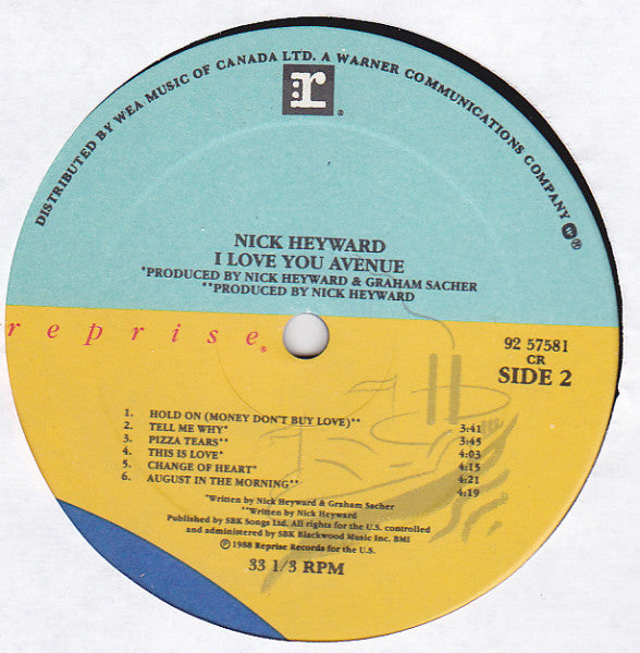 Nick Heyward : I Love You Avenue (LP, Album)