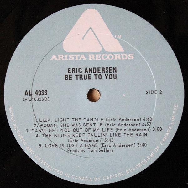 Eric Andersen (2) : Be True To You (LP, Album, Gat)