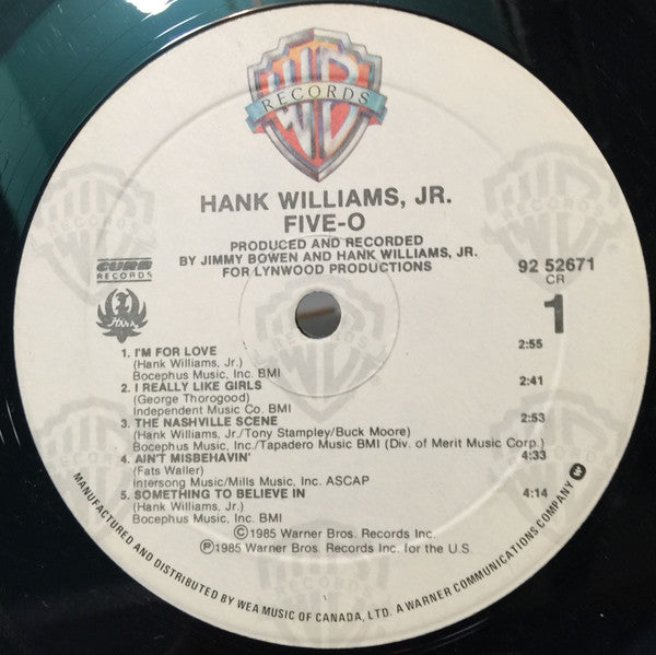 Hank Williams Jr. : Five-O (LP, Album)