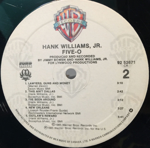 Hank Williams Jr. : Five-O (LP, Album)