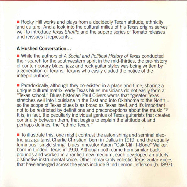 Rocky Hill : Texas Shuffle (CD)