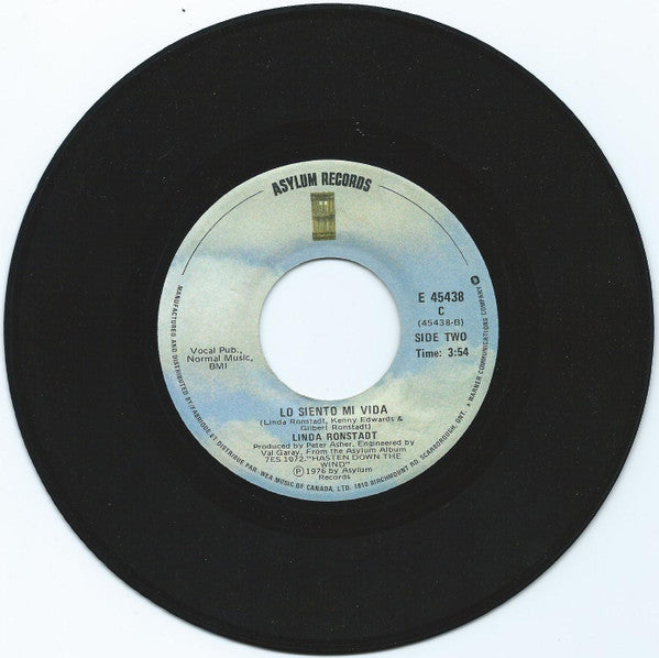 Linda Ronstadt : It's So Easy / Lo Siento Mi Vida (7", Single)