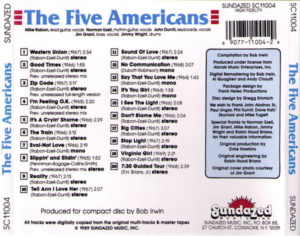 The Five Americans : Western Union (CD, Comp, Mono, RM)