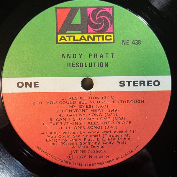 Andy Pratt : Resolution (LP, Album)