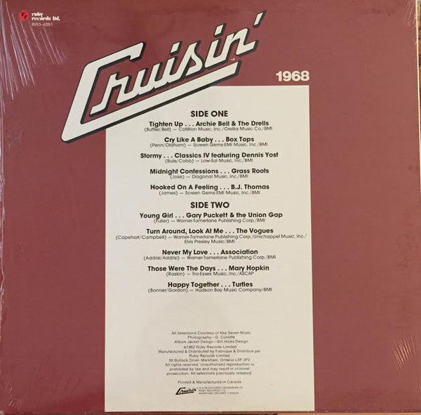 Various : Cruisin' 1968 (LP, Comp)