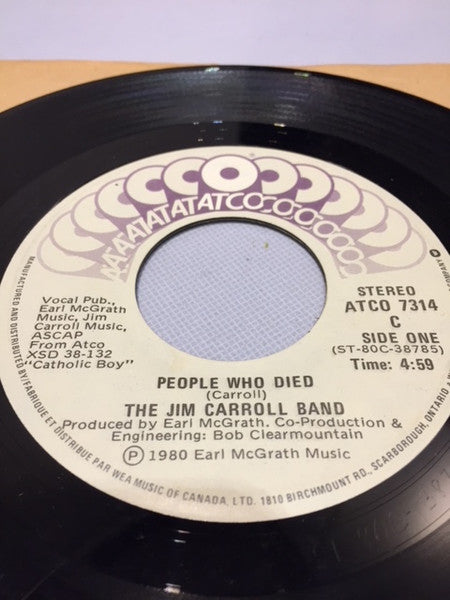 The Jim Carroll Band : People Who Died (7", Single)