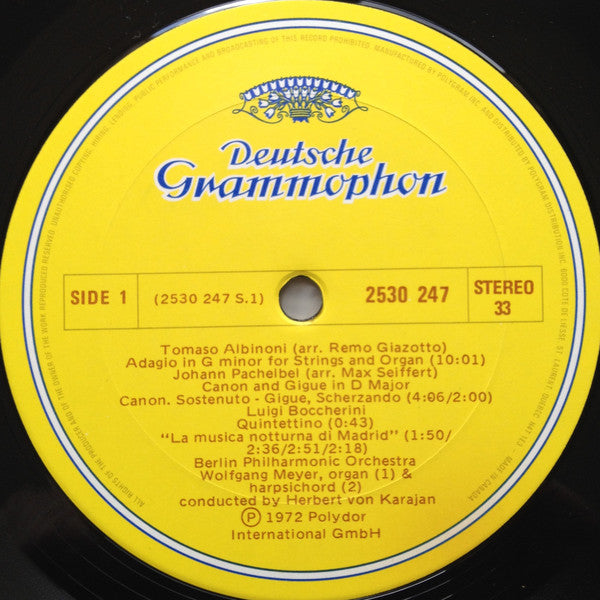 Tomaso Albinoni, Johann Pachelbel, Luigi Boccherini, Ottorino Respighi - Berliner Philharmoniker, Herbert von Karajan : Adagio (LP)