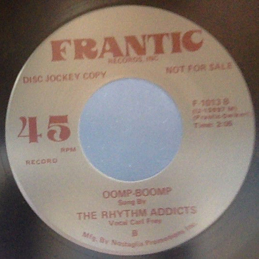 Henry Houston And The Raindrops (6) / The Rhythm Addicts : I Found Heaven In Love / Oomp-Boomp (7", Single, Promo, RE)