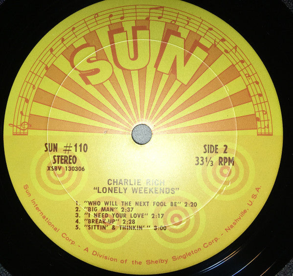 Charlie Rich : Lonely Weekends (LP, Comp)