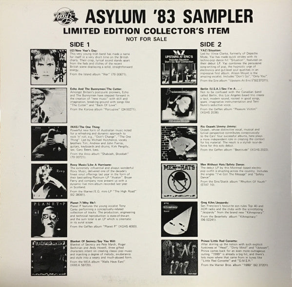 Various : Asylum 83 Sampler (LP, Comp, Promo, Smplr)