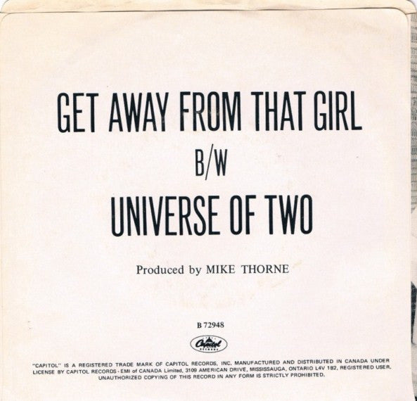 Sherry Kean : Get Away From That Girl (7")