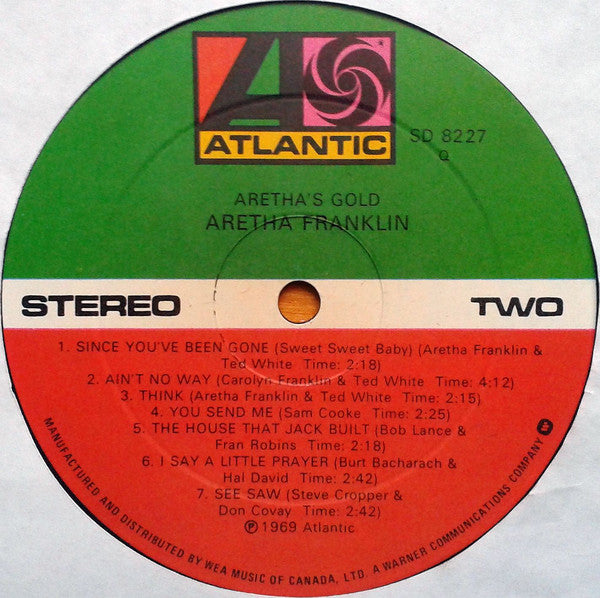 Aretha Franklin : Aretha's Gold (LP, Album, Comp)