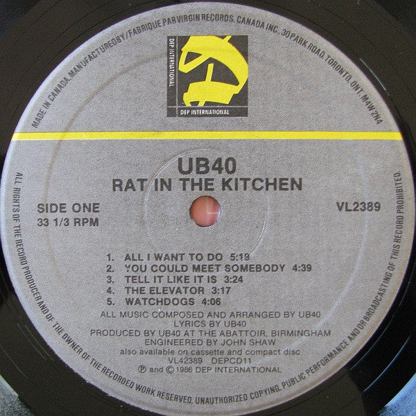 UB40 : Rat In The Kitchen (LP, Album)