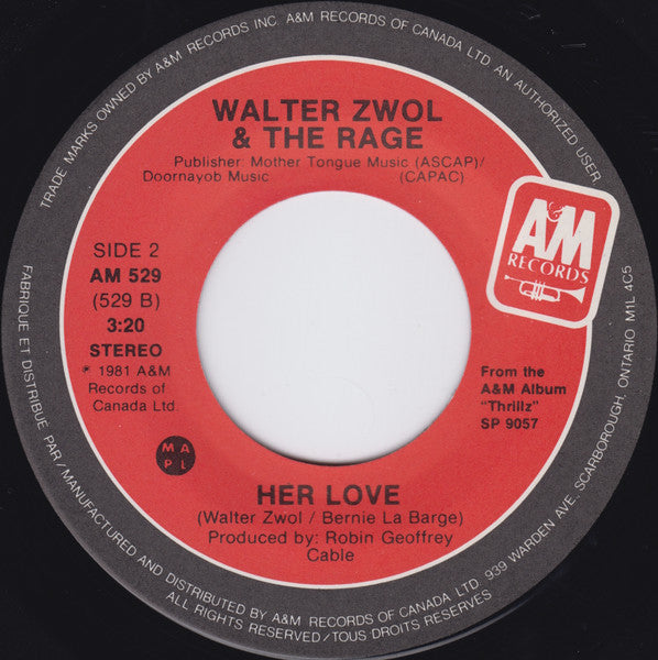 Walter Zwol & The Rage : Darlin' I'll Be True (7", Single)