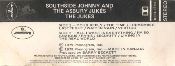 Southside Johnny & The Asbury Jukes : The Jukes (Cass, Album)