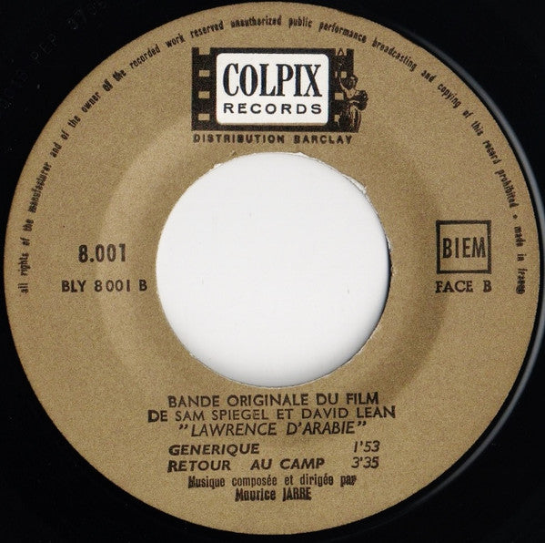Maurice Jarre : Bande Originale Du Film Lawrence D'Arabie (7", EP)