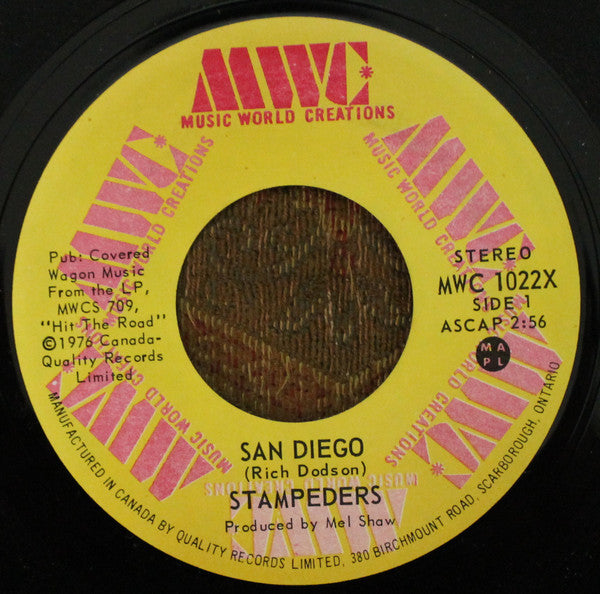 The Stampeders : San Diego (7", Single)