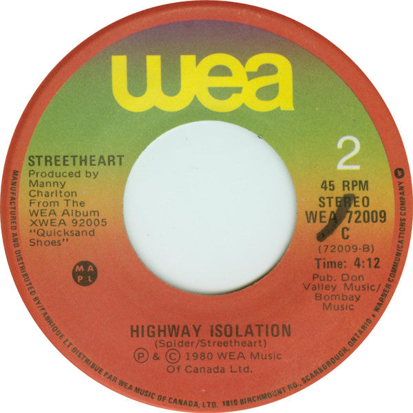 Streetheart : Draggin You Down (Edit) (7", Single)