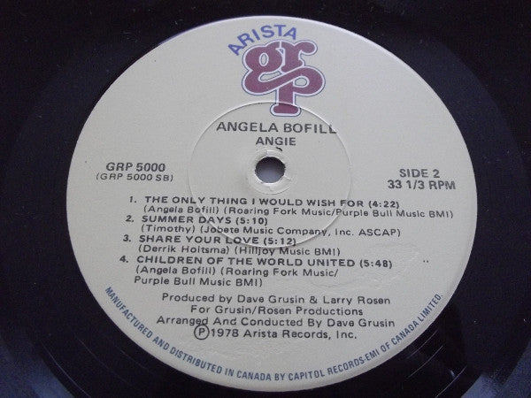 Angela Bofill : Angie (LP, Album, Gat)