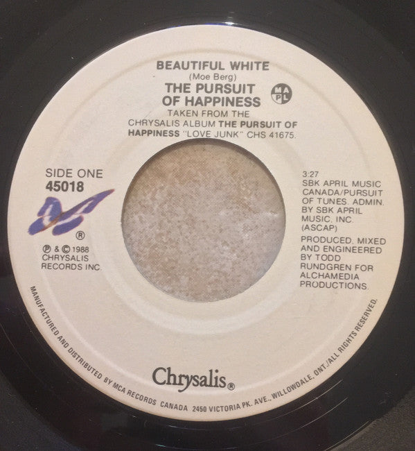 The Pursuit Of Happiness : Beautiful White (7", Single)