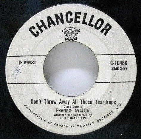 Frankie Avalon : Don't Throw Away All Those Teardrops / Talk, Talk, Talk (7", Single)