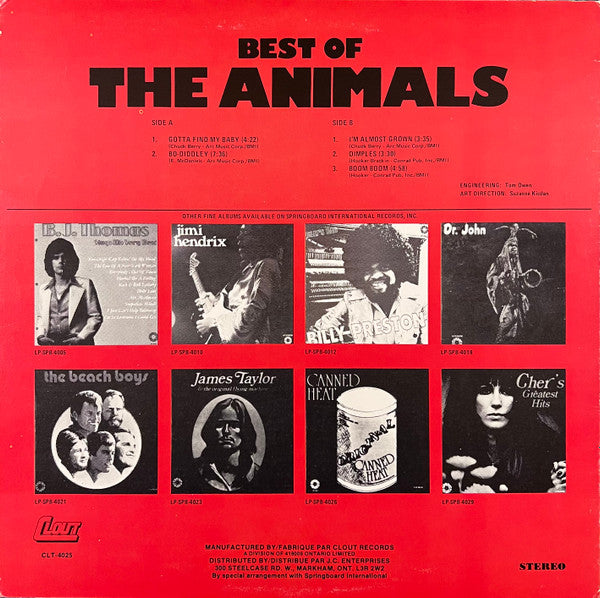 The Animals : Best Of The Animals (LP, Comp)