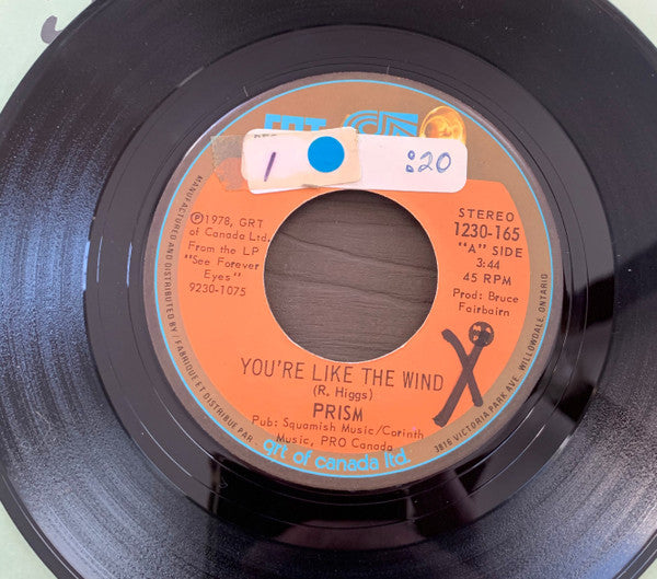 Prism (7) : You're Like The Wind (7", Single)