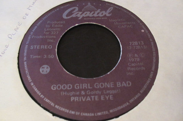Private Eye (11) : Your Place Or Mine (7", Single)