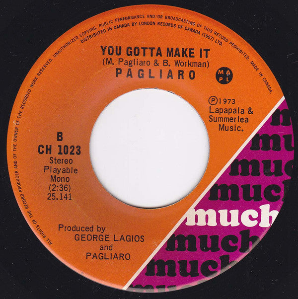 Pagliaro* : Run Along, Baby (7", Single)