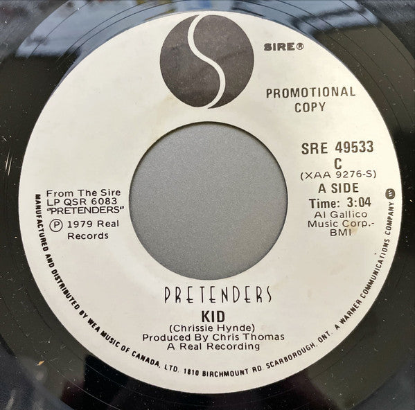 The Pretenders : Kid (7", Single, Promo)
