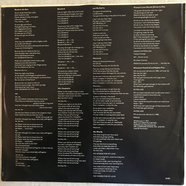Wings (2) : Band On The Run (LP, Album, RE)