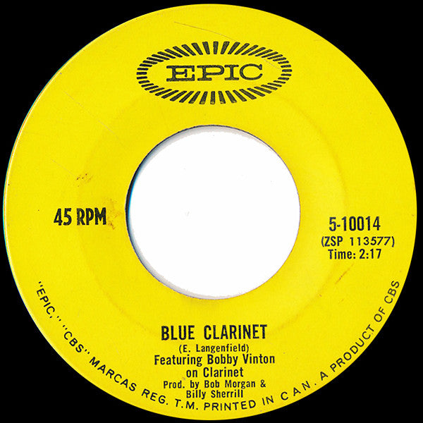 Bobby Vinton : Dum-De-Da / Blue Clarinet (7", Single)