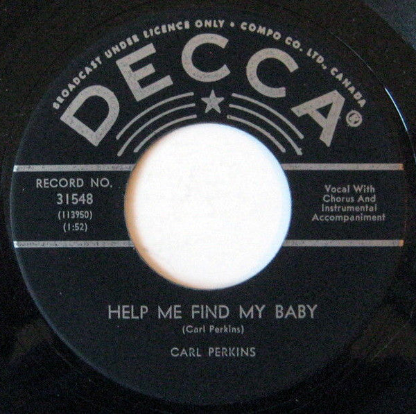 Carl Perkins : For A Little While (7", Single)