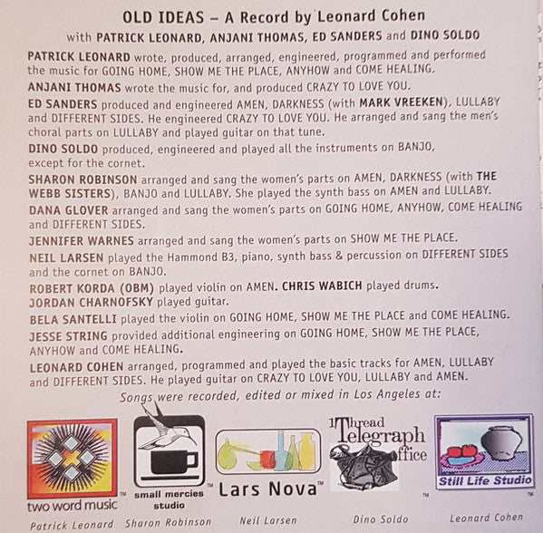 Leonard Cohen : Old Ideas (CD, Album)