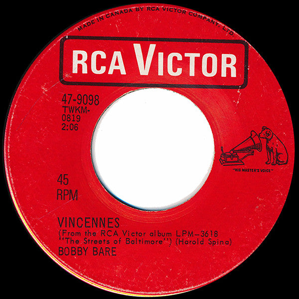 Bobby Bare : Charleston Railroad Tavern / Vincennes (7", Single)