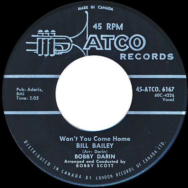 Bobby Darin : I'll Be There / Won't You Come Home Bill Bailey (7", Single)