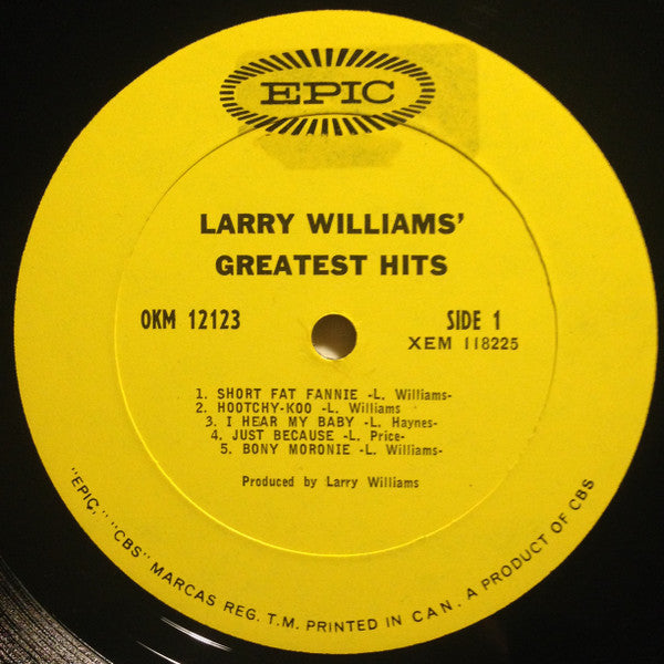 Larry Williams (3) : Larry Williams' Greatest Hits (LP, Album, Mono)