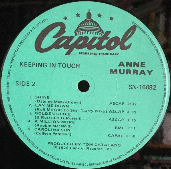 Anne Murray : Keeping In Touch (LP, Album, RE)