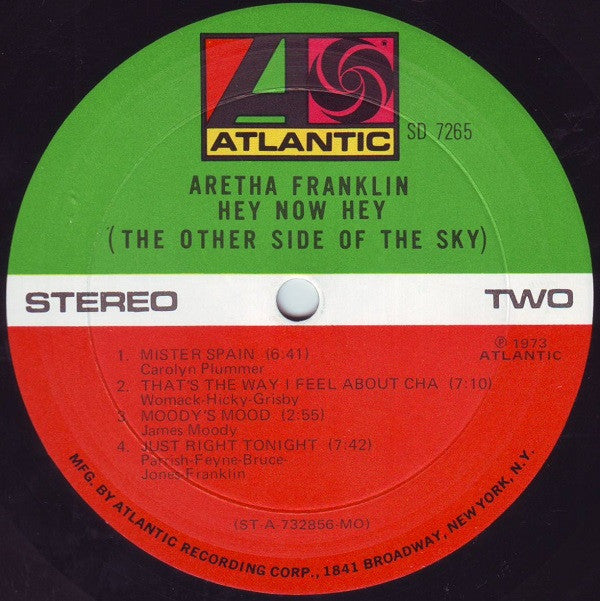 Aretha Franklin : Hey Now Hey (The Other Side Of The Sky) (LP, Album, MO )