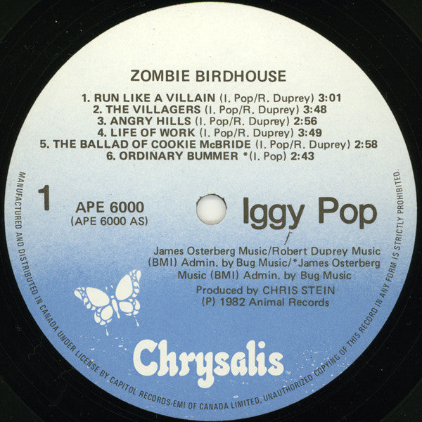 Iggy Pop : Zombie Birdhouse (LP, Album)
