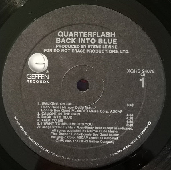 Quarterflash : Back Into Blue (LP, Album)