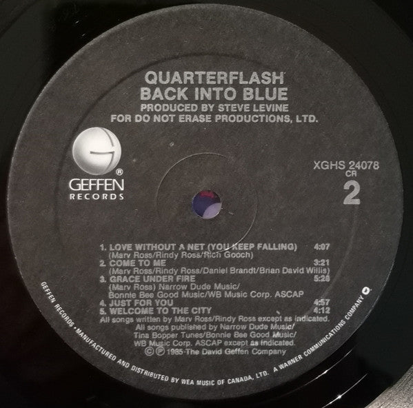Quarterflash : Back Into Blue (LP, Album)