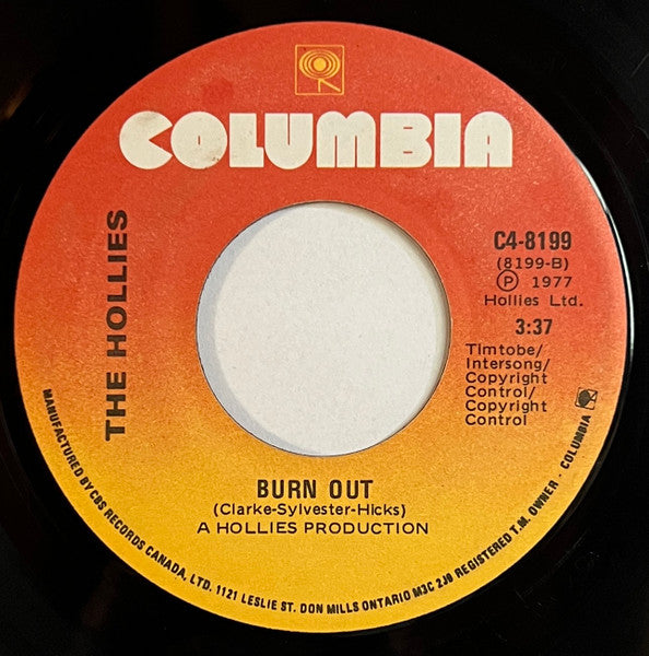 The Hollies : Writing On The Wall/Burn Out (7", Single)