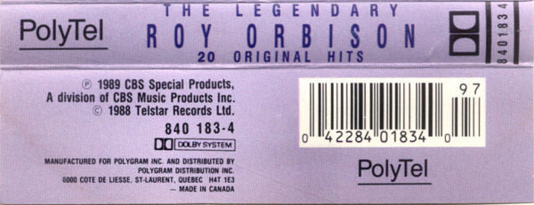 Roy Orbison : The Legendary Roy Orbison (Cass, Comp, Dol)