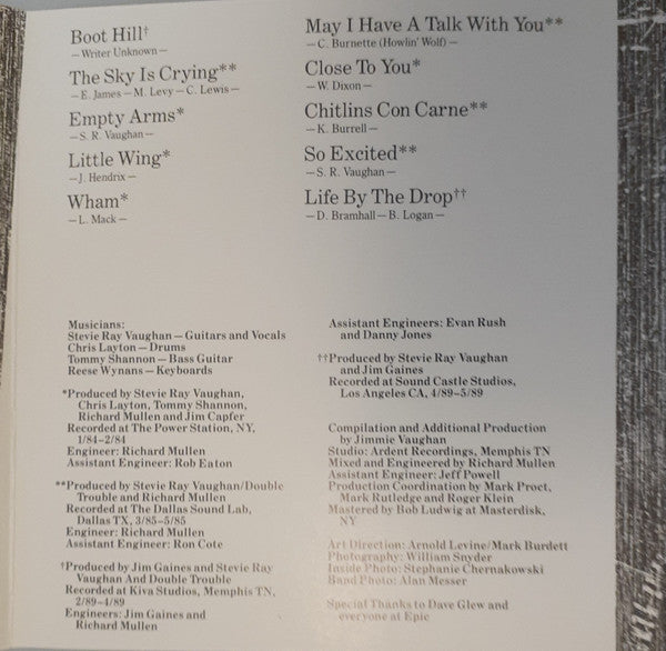 Stevie Ray Vaughan And Double Trouble* : The Sky Is Crying (CD, Album)