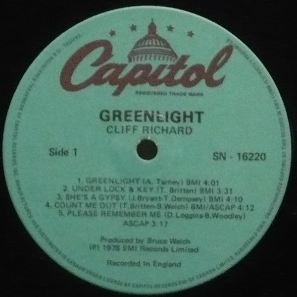 Cliff Richard : Green Light (LP, Album, RE)