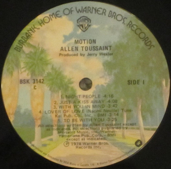 Allen Toussaint : Motion (LP, Album)