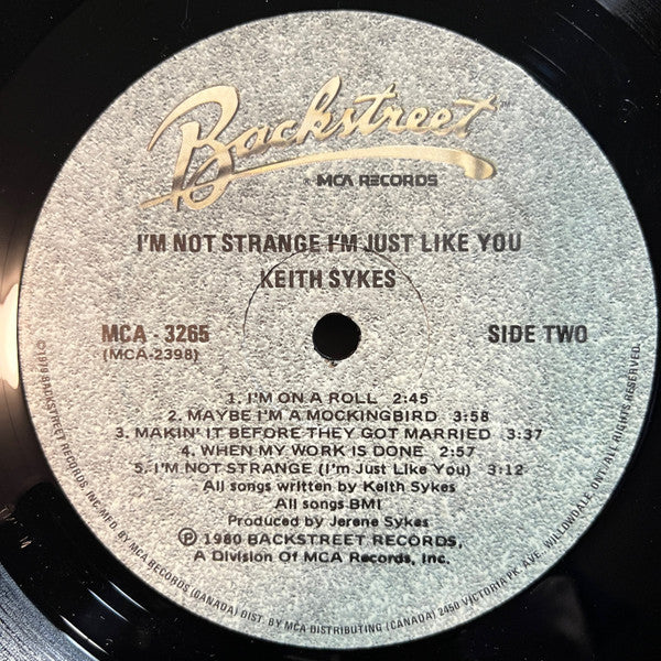 Keith Sykes : I'm Not Strange I'm Just Like You (LP, Album)