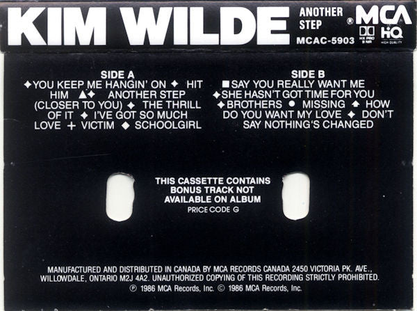 Kim Wilde : Another Step (Cass, Album)